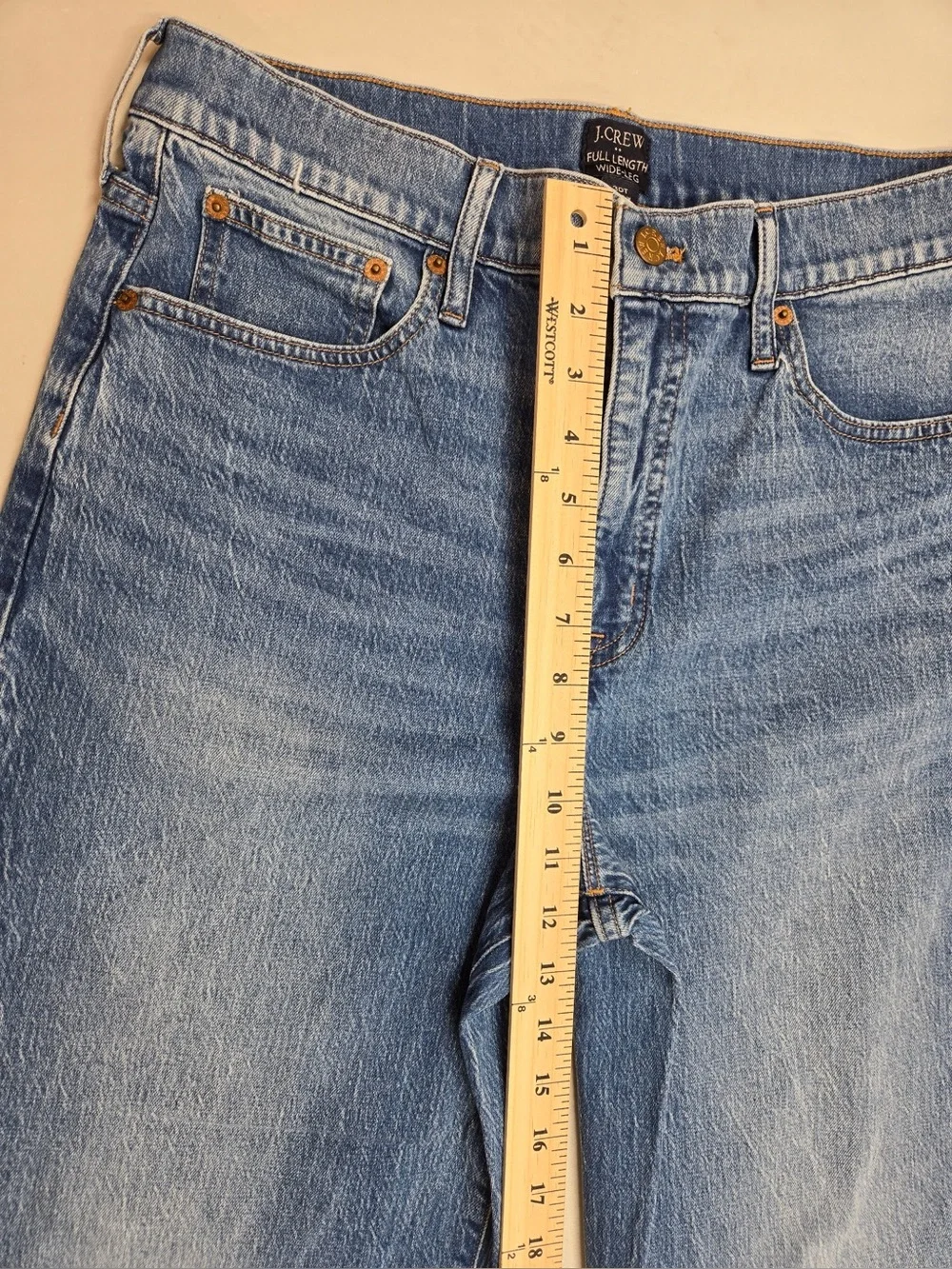 J. CREW Full Length Wide Leg Jeans Blue 30T 0865